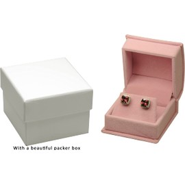 Pink Color Luxury Velvet Multiple Use Earring Necklace Pendant Jewelry Gift Box for Wedding, Birthday, Valentine' Day,Christmas...Comes with an Extra Individual White Packer Box( Jewelry not included)