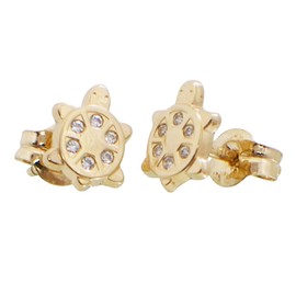 I Be, Turtle Stud Earrings In 14 K Gold, 6 MM, 35585160901P