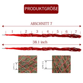 LuckyOpt Hay Nets for Horses 38 Inches, Horse Slow Feeder Ideal for Species-appropriate Feeding, Improve Digestion, Hay Net Bag For Ponies, Greedy Horses, Goats (Red)