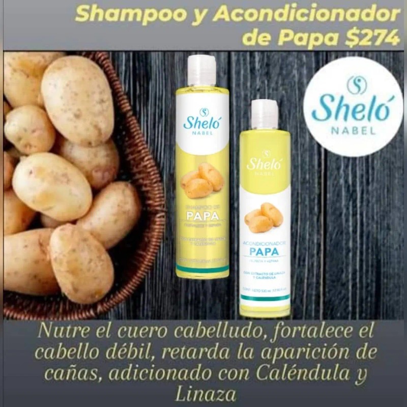 Shampoo Acondicionador Papa Sheló Reduce Canas