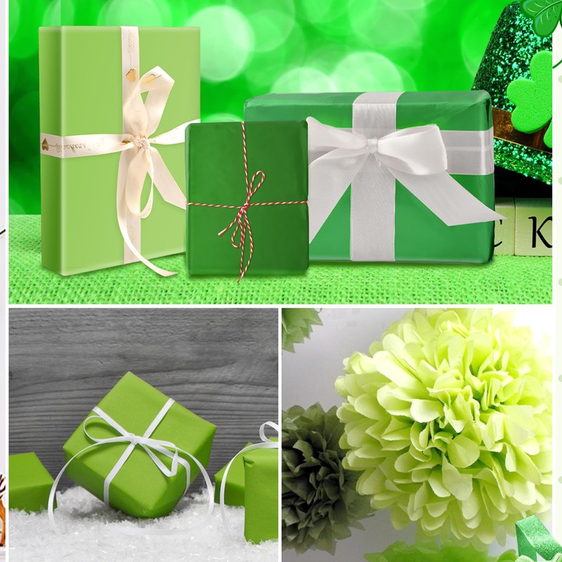 30 Sheets Green Tissue Paper for Packaging Gift Bags Decoration,