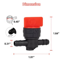 Fuel Shut Off Valve for Mower - 1/4" Fuel Cut Off Valve for Riding Lawn Mower Garden Tractor Pressure Washer Snowblower, Inline Fuel Gas Shut Off Valve Switches Tap for Small Engines, 10 Packs