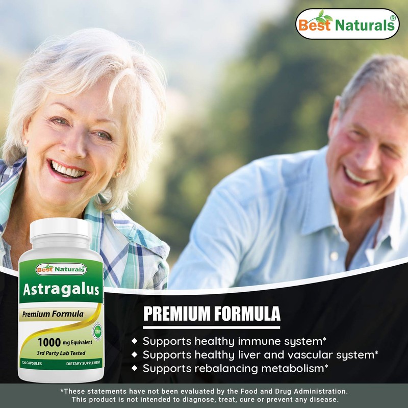 Best Naturals Astragalus Extract 1000 Mg 120 Capsules (120 Count