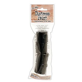 Ranger TDA49173 Distress Paint Replacement Flip Tops (4 Pack), Black