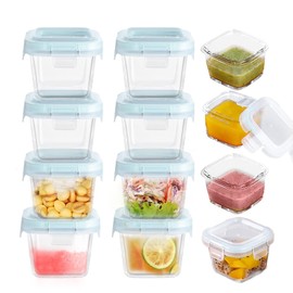 GULFLIN Small Glass Food Storage Containers Set of 12, 6oz Mini Glass Containers Airtight, Leakproof for Snacks, Dips, Overnight Oats, Condiment Salad Dressing Sauce, Microwave, Dishwasher Safe