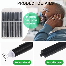 (40 Pcs) Cerustop Hearing Aids Wax Guards Filters for Phonak.Phonak Hearing Aid Supplies Cleaning Kit Accessories,Ear Replacement Parts Cleaning Tool(5 Pack)