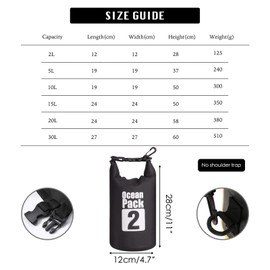 MORAINJAY 2024 New Dry Bag Waterproof Bag, 2L/5L/10L/15L/20L/30L Waterproof Pack Sack with Adjustable Shoulder Strap, Waterproof Backpack, Waterproof Duffel Bag for Swimming, black, luggage tag