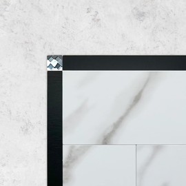 DICOFUN Brushed Black Peel and Stick Tile Trim, 6" Self Adhesive Molding Edge Trim for Peel and Stick Backsplash (Pack of 60, Includes Glass Diamonds)