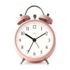 Acctim Haven Analogue Faux Double Bell Small Alarm Clock (Pink