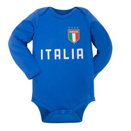 Italy Baby Shirt Blue Italia Baby Clothes for Girls NB Soccer Jerseys Italy for Baby Girls (Ca-Itl,3-6M)