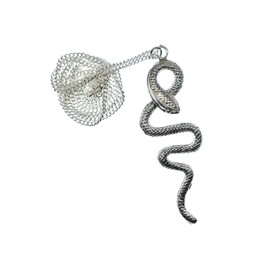 Miniblings Snake Necklace - Handmade Fashion Jewellery I Chain 45 cm Snake Reptile Reptile 925 Sterling Silver 999 Silver - Link Chain Silver-Plated, Metal sterling silver, not known