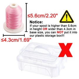New brothread 3 Layers Stackable Clear Storage Box/Organiser for 60 Spools Home Embroidery Thread and Sewing Thread (Bobbin Size Requirements: Height ≤ 5.6 cm, Width ≤ 4.3 cm)