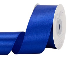 Kryvus Royal Blue Satin Ribbon, 38mm x 22M Single Face Royal Blue Ribbon, Solid Color Satin Ribbon Perfect for Gift Wrapping, Crafts, Bow Making, Sewing and Wedding Decorations
