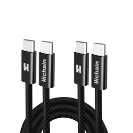 Hichain USB C to USB C Cable 65W High-Speed (2Pack 3FT 6FT) Type c Cable Charger Durable Safe Fast Charging for All Type c Devices Featuring PD Smart Chip 20000+ Durability