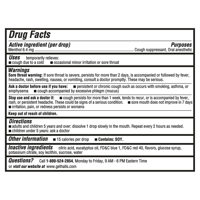 HALLS Relief Mentho-Lyptus Cough Drops, 20 Packs of 9 Drops