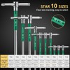 AMTOVL T-Handle Star Wrench Set - TORX, 10 Pcs T10-T55,