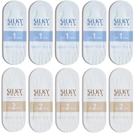 SILKY ROLLS 5 Minute Version False Eyelashes Curl Set, Cream, Set of 5 Bags (STEP1/STEP2)