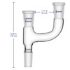 Labasics Borosilicate Glass Distillation Adapter, 3 Way Claisen Distilling Adapter