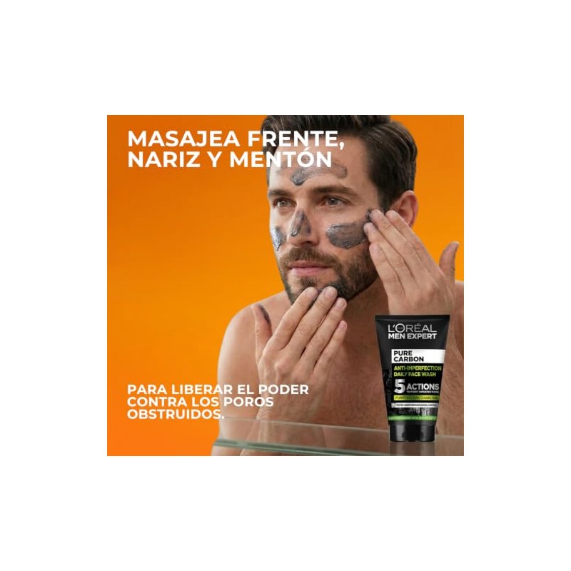 LOréal Paris Gel de Limpieza Facial de Men Expert, Pure