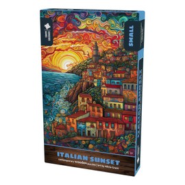 Gorgeous Games "Italian Sunset" 117 Pieces Wooden Jigsaw Puzzle | Contemporary Designs | 18cm x 26cm Premium Wood Puzzle | Jigsaw Puzzle For Adults | Wood Jigsaw Great Xmas Present For Him For Her