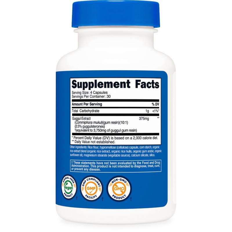 Nutricost Guggul Extract Supplement (3750 mg Equivalent) 120 Capsules -