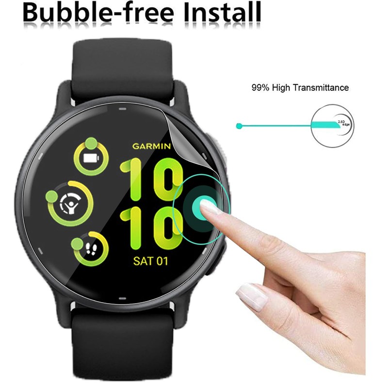 3 Pack Screen Protector for Garmin Vivoactive 5, GEJEFA Flexible