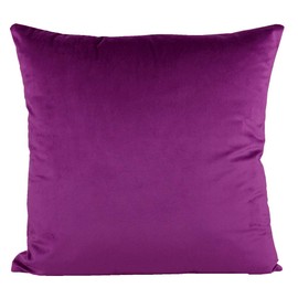 Magenta Velvet Throw Pillow Covers Dark Purple Decorative Soft Solid Square Cushion Cases Home Decor for Couch Sofa Bedroom Office Living Room Set of 2, 16x16 Inch 40x40cm