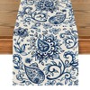 Artoid Mode Beige Floral Paisley Table Runner, Seasonal Spring Kitchen