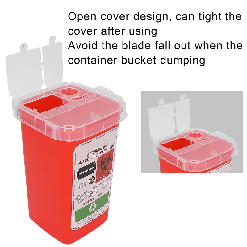 Razors Blades Disposal Case, Large Capacity Red Razor Blade Bank