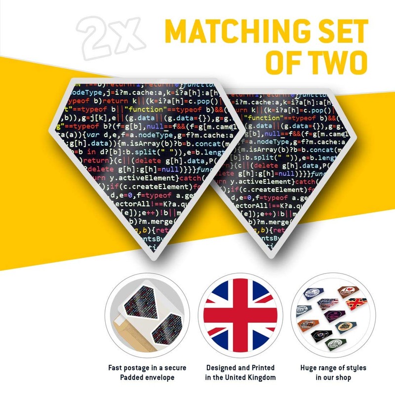 2 x Diamond Stickers 7.5 cm - Javascript Code Hacking