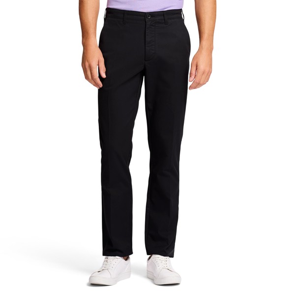 IZOD Men's Saltwater Stretch Flat-Front Chino Pants, Stone Strt, 36W