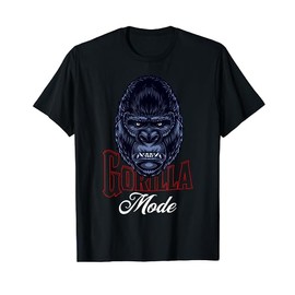 Gorilla Mode Silverback Workout Gym Lifting Animal Fitness T-Shirt, black