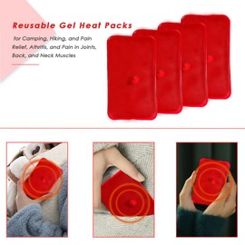 Reusable Snap Heat Pack, Reusable Pocket Hand Warmers, Hand Warmers Click, Pouch Gel Hand Warmers Cute Long Lasting Warmth for Outdoor, Camping, Hiking (Set of 4)