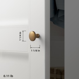 Goo-Ki 6 Pack Fluted Antique Brass Cabinet Knobs - Tapered Stem Low-Profile Design Pull Handle Tapered Mushroom Profile Vintage Kitchen Hardware