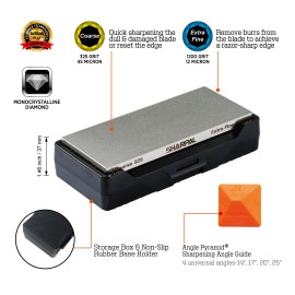 SHARPAL 162N & 156N Dual 325/1200 Grit Diamond Sharpening Stone Knife Sharpener - 6 in. x 2.5 in.