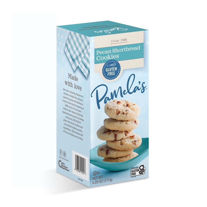 Pamela's Pecan Shortbread Gluten Free Cookies, 6.25 Oz (Pack of
