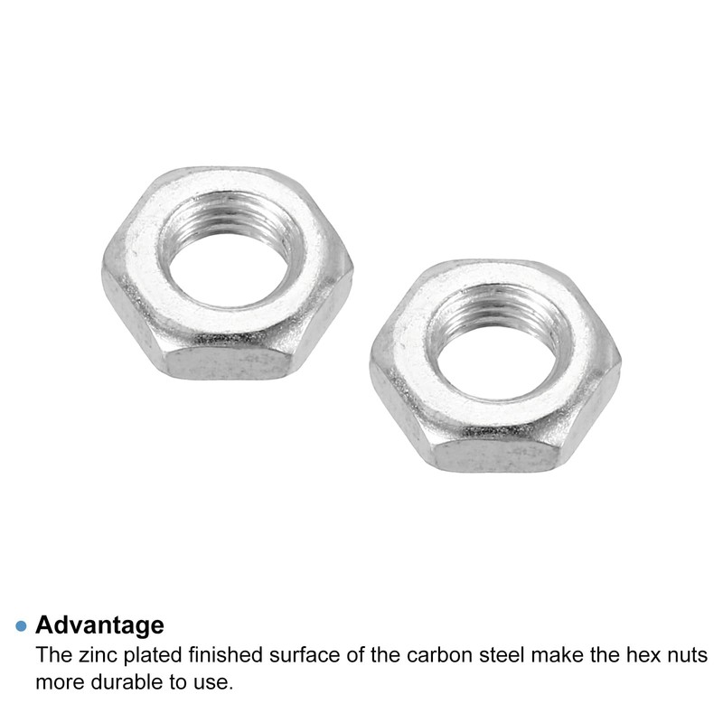 PATIKIL 30pcs M7 x 1.0 Steel Hex Nuts Metric Thread