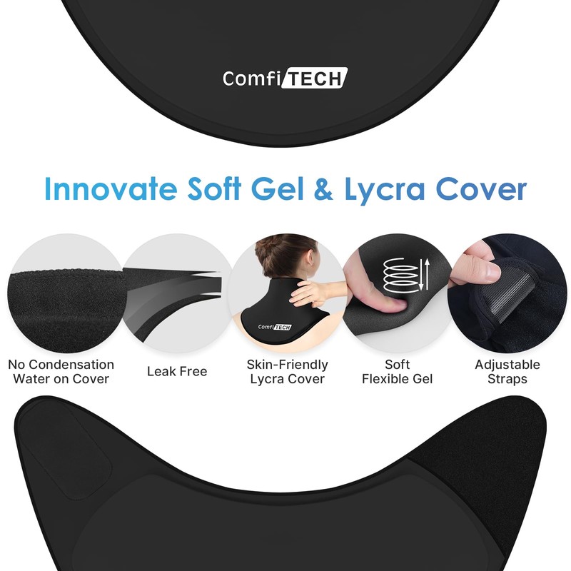 ComfiTECH Neck Ice Pack Wrap Gel, Cooling Pad for Cervical
