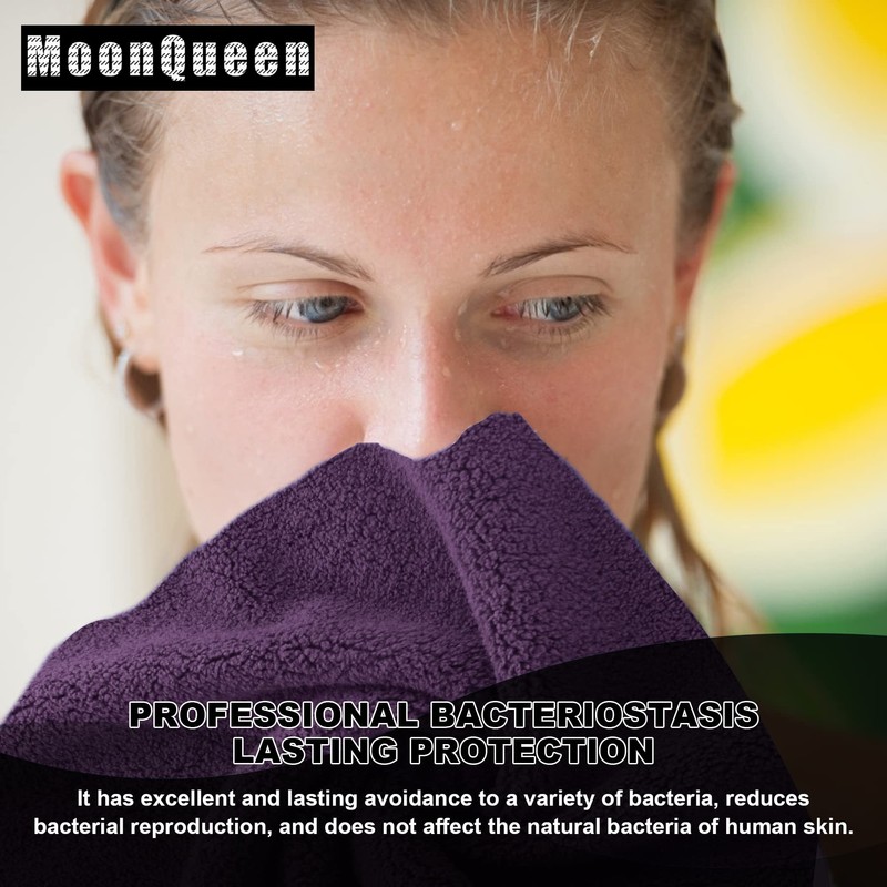 MOONQUEEN Microfiber Facial Cloths Fast Drying Washcloth 12 Pack -