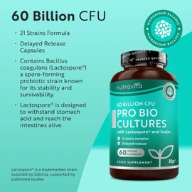 Nutravita 60 Billion CFU Probiotic Cultures - 60 Capsules