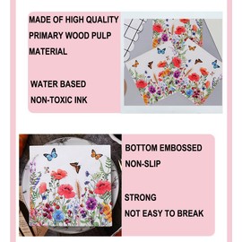 100 Floral Luncheon Napkins Spring Disposable Paper Colored Butterflies Flower Blossom Dinner Lunch Napkin for Summer Flowers Wedding Tea Bridal Tableware Party Supplies/Multicolour