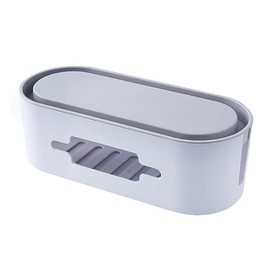 Cable Organizer, Cable Management Boxes Organizer, Cover & Hide Electric Wire Cord, Desk Cable Management Solution, Cable Overload Protection Switch for Home Office (White)