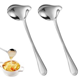 svpfuo Pack of 2 Sauce Spoons, Sauce Spoons, Sauce Ladle, Suitable for Creative Duck Beak Spoon, Slotted Spoon, Soup Ladle, Hotpot, Cooking Spoon, Slotted Spoon, Stainless Steel Home Kitchen Sauce