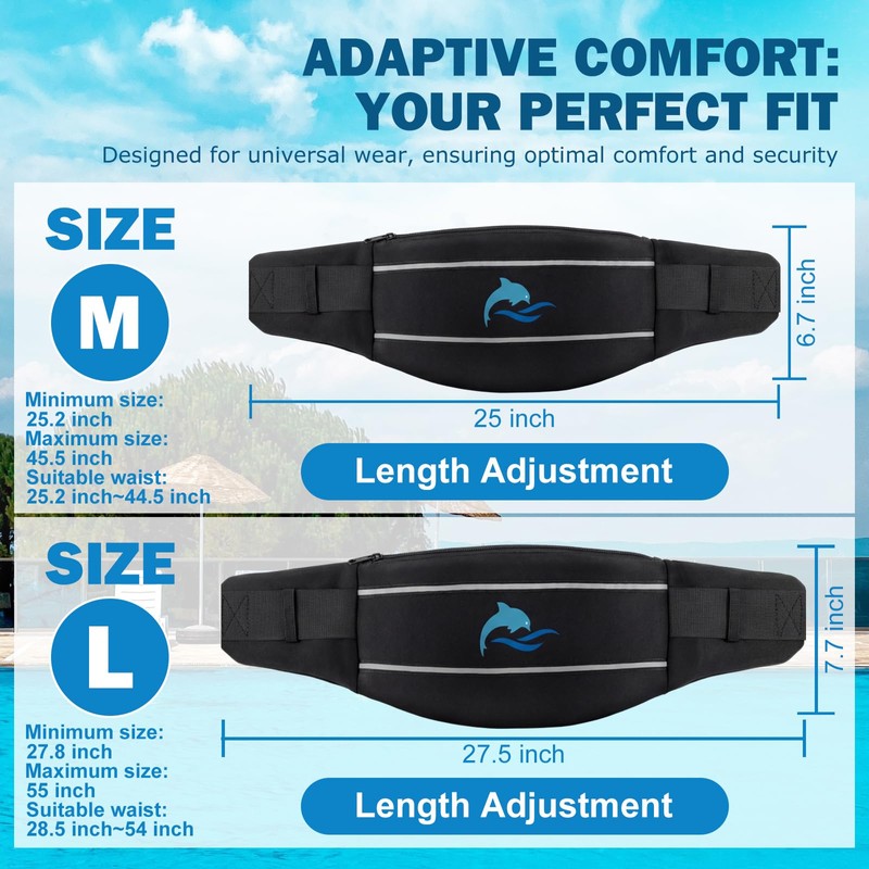 YOTAN Swim Belt for Adults, Flotation Belt with Reflective Strips,