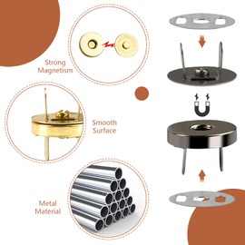 Magnetic Buttons 24 Pieces Magnetic Buttons 18 mm Magnetic Closure Sewing 4 Colours Handmade Magnetic Buttons for Clothes, Bags, DIY Knitting, Crafts, Purses, Windbreaker