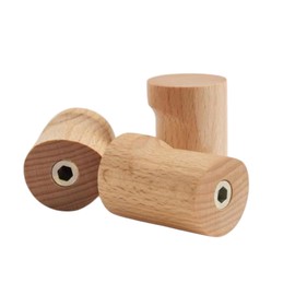 Perchero de Madera para Pared, Juego de 3 Ganchos, Color Marrón