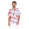 Matchable Family Hawaiian Luau Shirts, Misty Lotus White, Men, Large