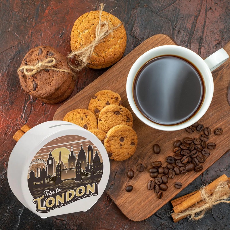 Trip to London - London Cityscape Money Box - Retro
