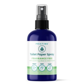 PRISTINE Toilet Paper Spray, As Seen on Shark Tank, Flushable Wipe Alternative, Personal Cleansing Bathroom Spray for Regular Toilet Tissue, Bidet Alternative, Made in USA, Fragrance Free, 4 oz Bottle