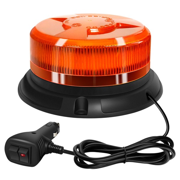 AnTom rotating beacon 9 flash pattern 12V 24V orange warning